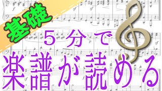 ト音記号 楽譜 コツ３つ！ト音記号 ピアノ 初心者向け 独学 かんたんピアノ講座 レッスン 楽典 音楽理論