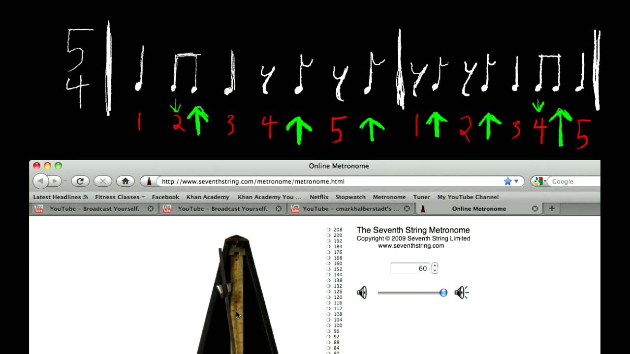 Example of music in 5/4 time with eight note rests (part 2) YouTube
