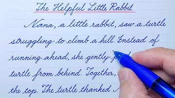 Cursive Handwriting Practice with a Moral Story | The Helpful Little Rabbit | Cursive Writing Story
