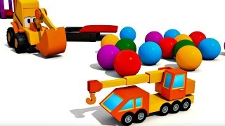 Cartoon für Kinder. Max der Bagger baut den Kran