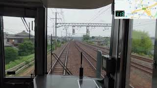 【130km/h出てた】JR京都線  高槻→京都 22.06.11 4k前面展望 West Japan Railway / Kyoto line 地図・速度計