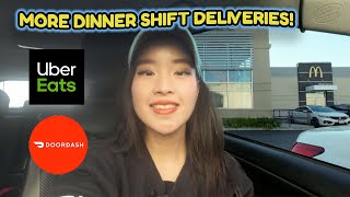 More Dinner Shift Deliveries! Uber Eats Ride Along Door Dash | Trying to break the $50 Curse!