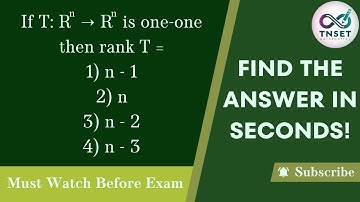 TNSET Previous Year Question Paper Soln | Rank Nullity Theorem #tnsetmaths #pgtrbmaths #setexam2024