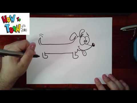 how to draw a weiner dog - YouTube
