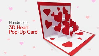 Easy DIY 3D Heart Pop up Card  Handmade Valentine’s Day Gift Idea