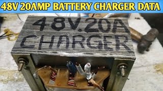 48V 20AMP BATTERY CHARGER DATA