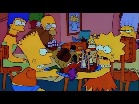 The Simpsons at Thanksgiving - Bart Ruins Thanksgiving