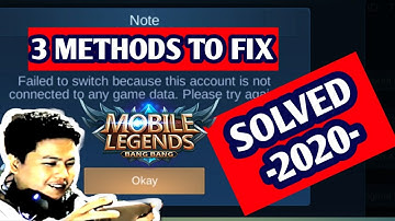SOLVED 2020 failed to switch because this account is not connected to any game data Mobile legends
