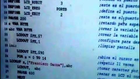 Desplazamiento de un texto en un LCD