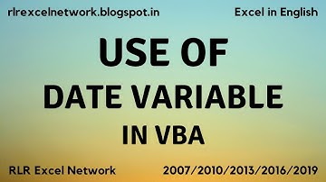 342* Learn VBA - Use of Date Variable in VBA Part-16 {English}