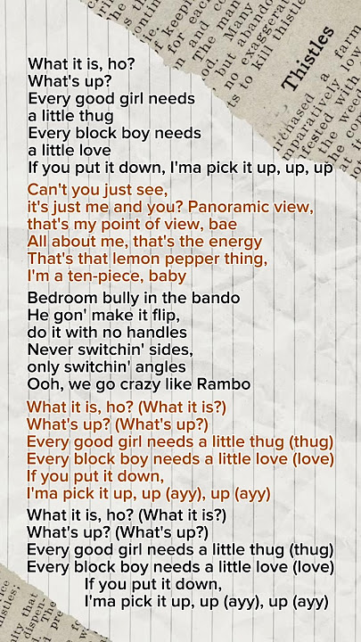 Lyrics cover of What It Is by Dhoechii