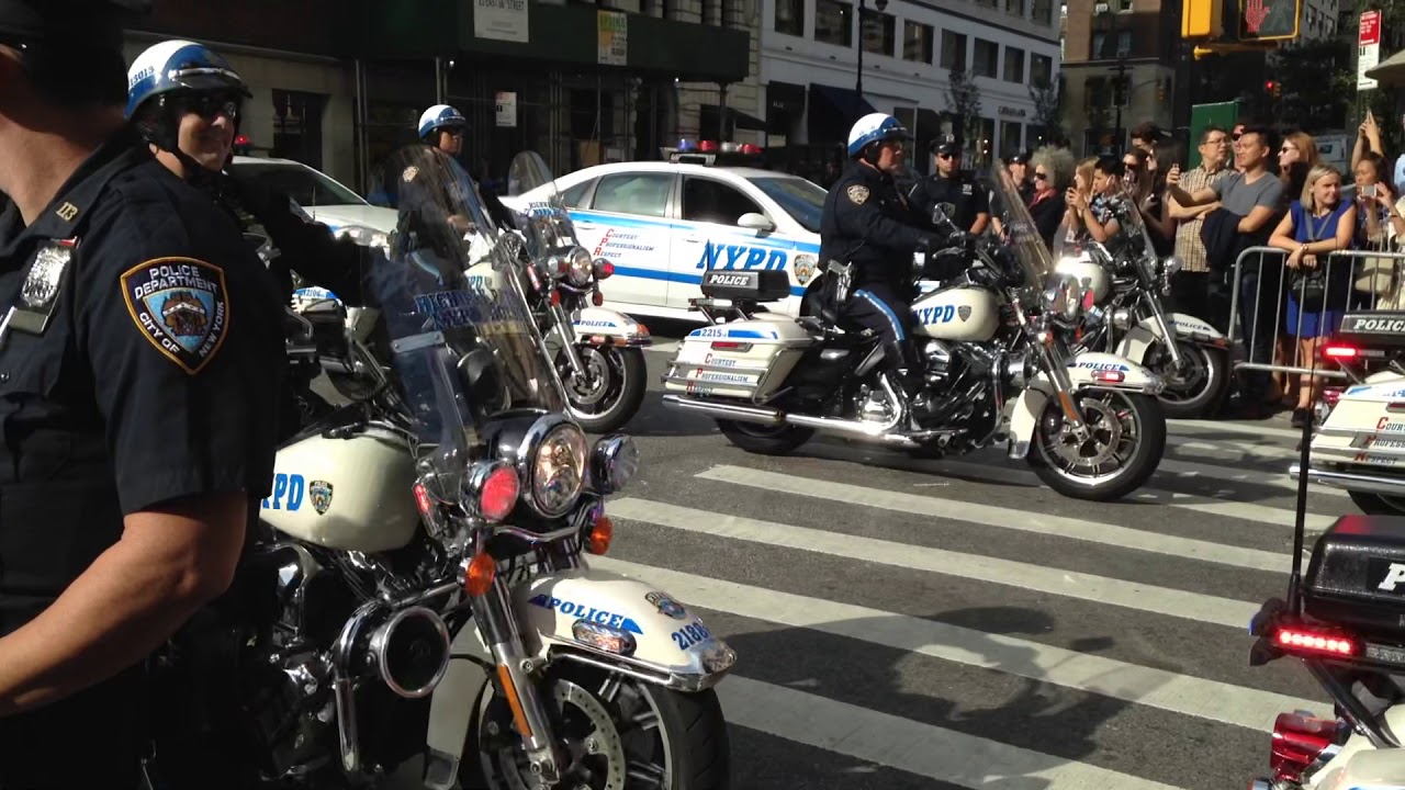 Pope Francis with NYPD Motorcade