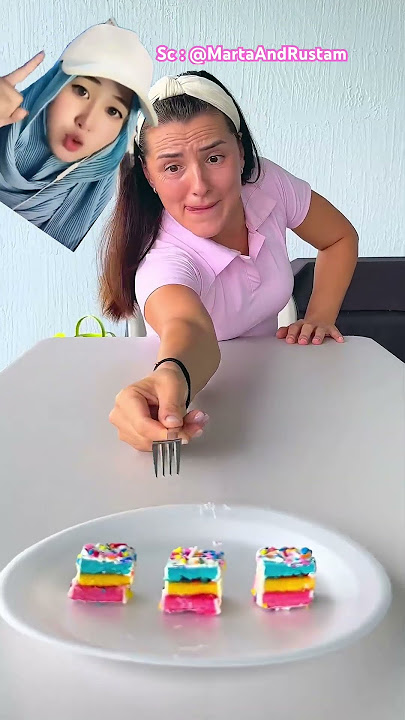 Minta kue pelangi tetangga ⁉️😱🎂 @MartaAndRustam #shorts #funny #dubbing