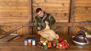 The recipe for a delicious turkey in an Afghan cauldron