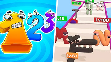 Merge NUMBERJACK Run | Alphabet Giant Rush - Gameplay Walkthrough Max Levels (Part 1)