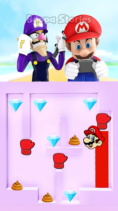 Who can beat NEW MAZE Challenge Mario vs Waluigi | Boopa Stories #mario #funny #familygamestories