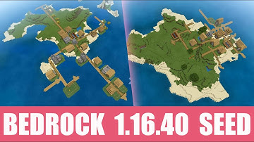 Minecraft Bedrock 1.16.40 Seed: Two island villages with two blacksmiths stand close to each other