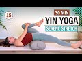 Serene stretch with a bolster  day 15  the 30 day yin yoga challenge