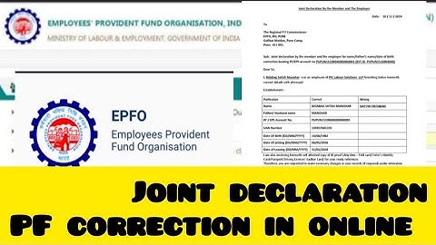 EPFO |Joint Declaration | PF NAME, DOB, FATHER NAME CORRECTION ONLINE KANNADA | Useful information