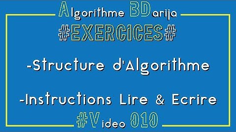 Algorithme BDarija 010 | Exercices ( Structure d