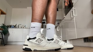 New balance 550 Cream Black on feet /Review