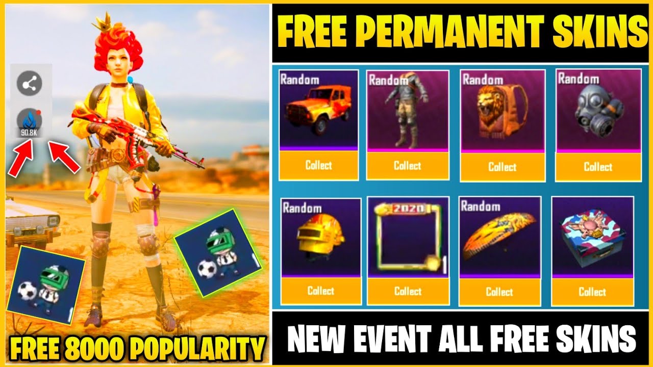 PUBG MOBILE GET PERMANENT SKINS | FREE 8000 POPULARITY IN PUBG MOBILE