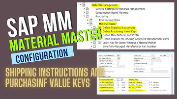 Shipping Instruction & Purchasing Value Key in SAP MM || Material Master||