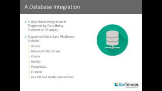 Building a Database Integration in BarTender