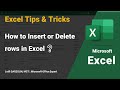 How to insert and delete rows in excel 