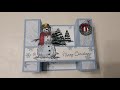 Stampin Up Snow Wonder Bridge Fold Card - Christmas in July - Snowman Among the Christmas Trees