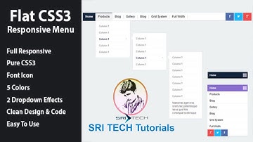 [SRI TECH] How to Create Menu Bar in HTML | Web Development Tutorials 2018