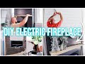 DIY ELECTRIC WALL FIREPLACE W/ MANTEL &amp; SHIPLAP | FIREPLACE MAKEOVER | MORE WITH MORROWS