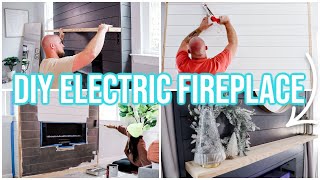 DIY ELECTRIC WALL FIREPLACE W/ MANTEL & SHIPLAP | FIREPLACE MAKEOVER | MORE WITH MORROWS by More With Morrows 15,129 views 1 year ago 30 minutes