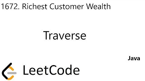 LeetCode 1672 | Richest Customer Wealth | Traverse | Java
