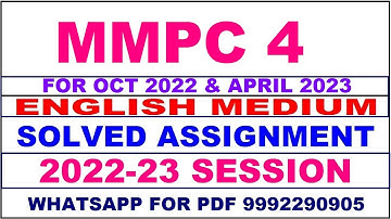 mmpc 4 solved assignment 2022-23 in english | mmpc 4 solved assignment 2022-23 | mmpc 4 2023