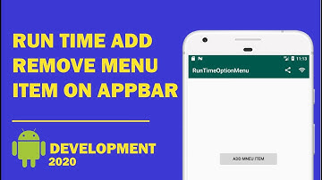 Android tutorial (2020) - 53 - How ADD Remove Menu Item On AppBar At Run Time