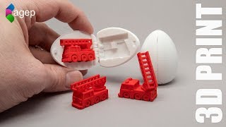 3D Printable Surprise Egg - Tiny Fire Truck