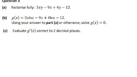 Question 3 solutions for paper 1 2019 leaving cert honours