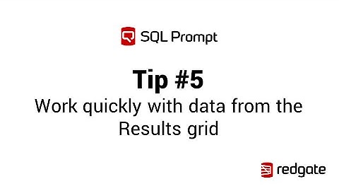 SQL Prompt Results grid actions (copy as IN clause, Script as INSERT, Open in Excel)