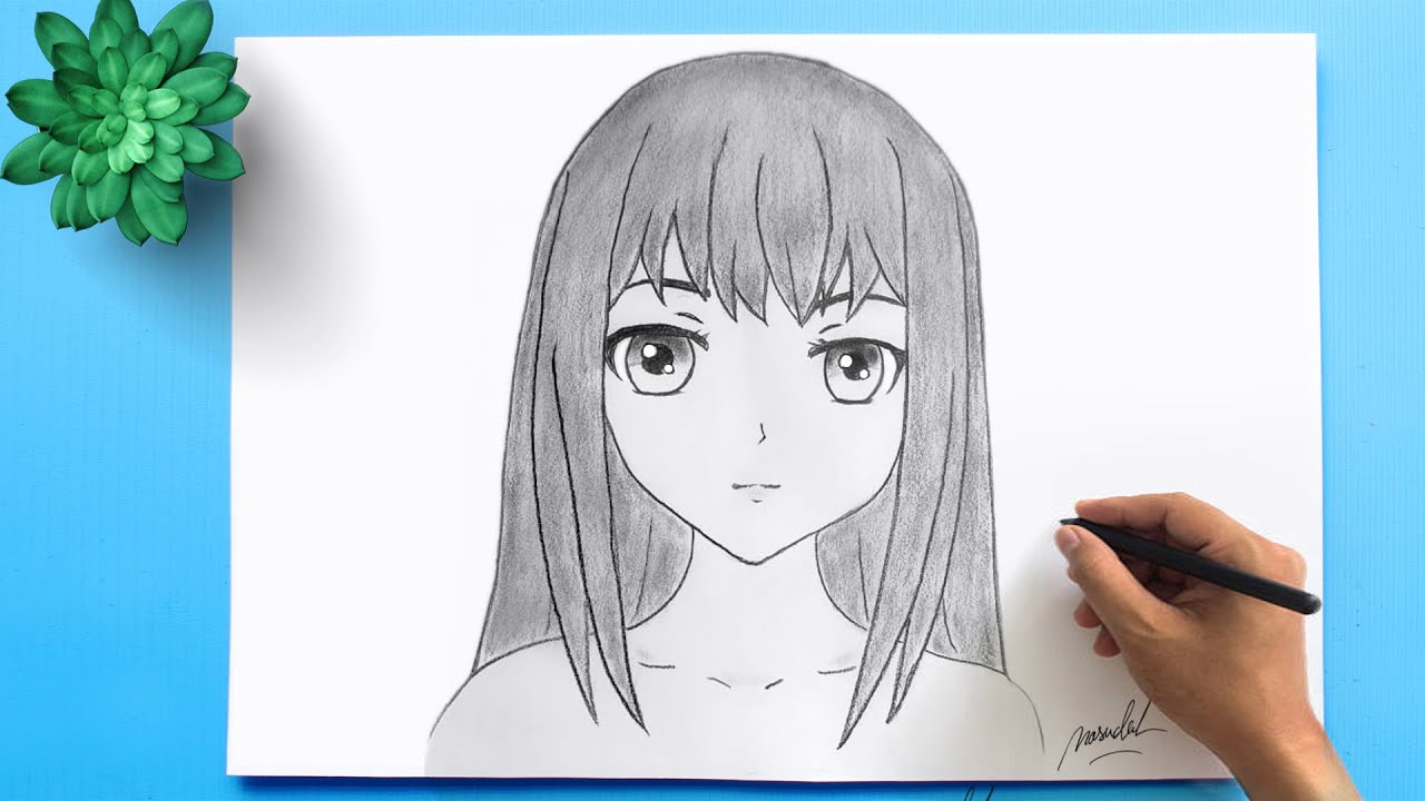 Anime Face Drawing Tutorial | How to Draw Anime Girl Face easy ...