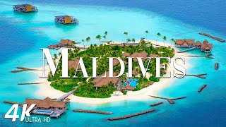 FLYING OVER MALDIVES (4K Video UHD) - Relaxing Music With Beautiful Nature Videos For Stress Relief
