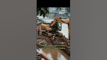 Dredging shallow rivers to increase their capacity to prevent flooding #excavator #river #shortsfeed
