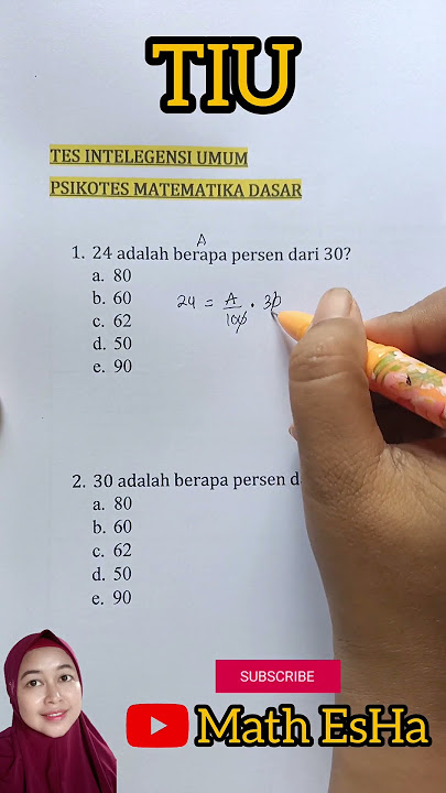 SOAL TIU TES INTELEGENSI UMUM CPNS TES BUMN TES POLRI PSIKOTES MATEMATIKA DASAR TES MASUK KERJA