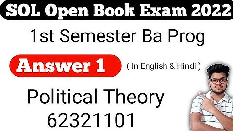 DU SOL 1st Semester Ba Programm OBE Introduction To Political Theory Answer 1 2022