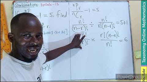 Combination Made Easy - Episode 13: Solving for "r" in the expression nPr/nCr - 1 = 5