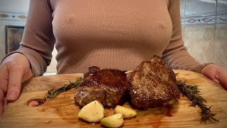 Beautiful Chef Steak Cooking! 🥩 - Savory Seduction (Best Steak Recipe)