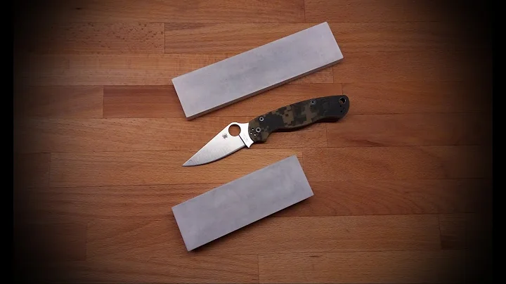 Sharpening Spyderco PM 2 in CPM S30V steel with European aluminium oxide / corundum stones