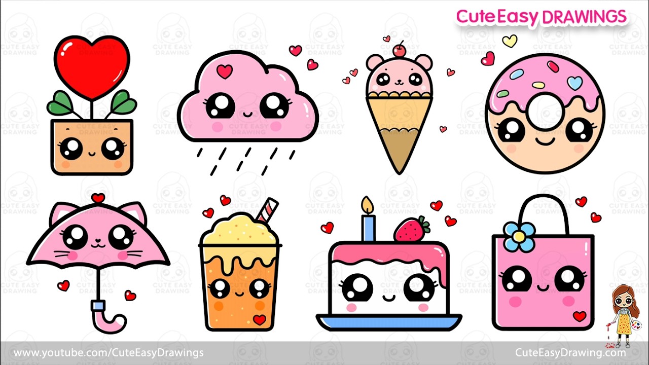 1 Hour of Cute & Easy Drawing Compilation Video | Easy Step-by-Step Tutorials for Kids!