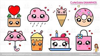 1 hour cute easy drawing compilation video easy step step