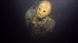 Jason Lives Real Life Jason Voorhees Statue at the bottom of Crystal Lake in Minnesota